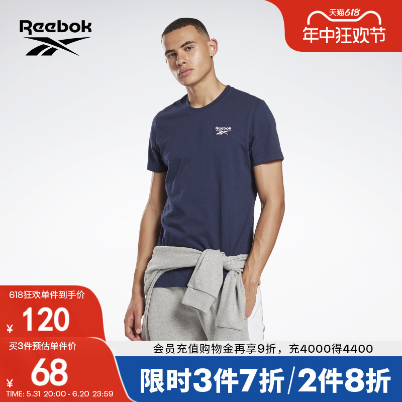 

Футболка мужская Reebok классическая, темно-синий