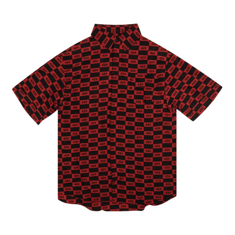 цена Рубашка 424 Checked Logo Short-Sleeve 'Red/Black', красный