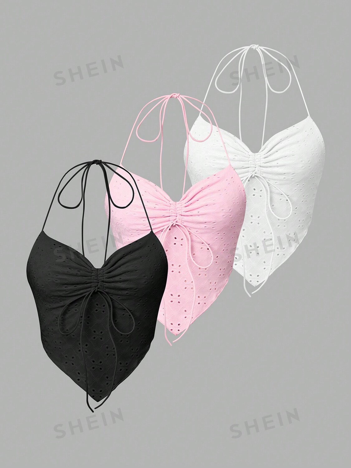 

SHEIN ICON Женский однотонный топ с лямкой на бретельках и кулиской (произвольный крой), многоцветный