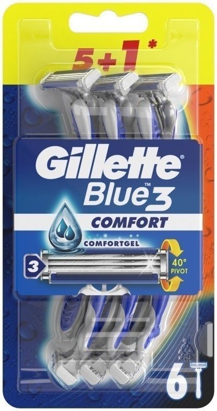 цена Gillette Blue3 Comfort бритва для мужчин, 6 шт.