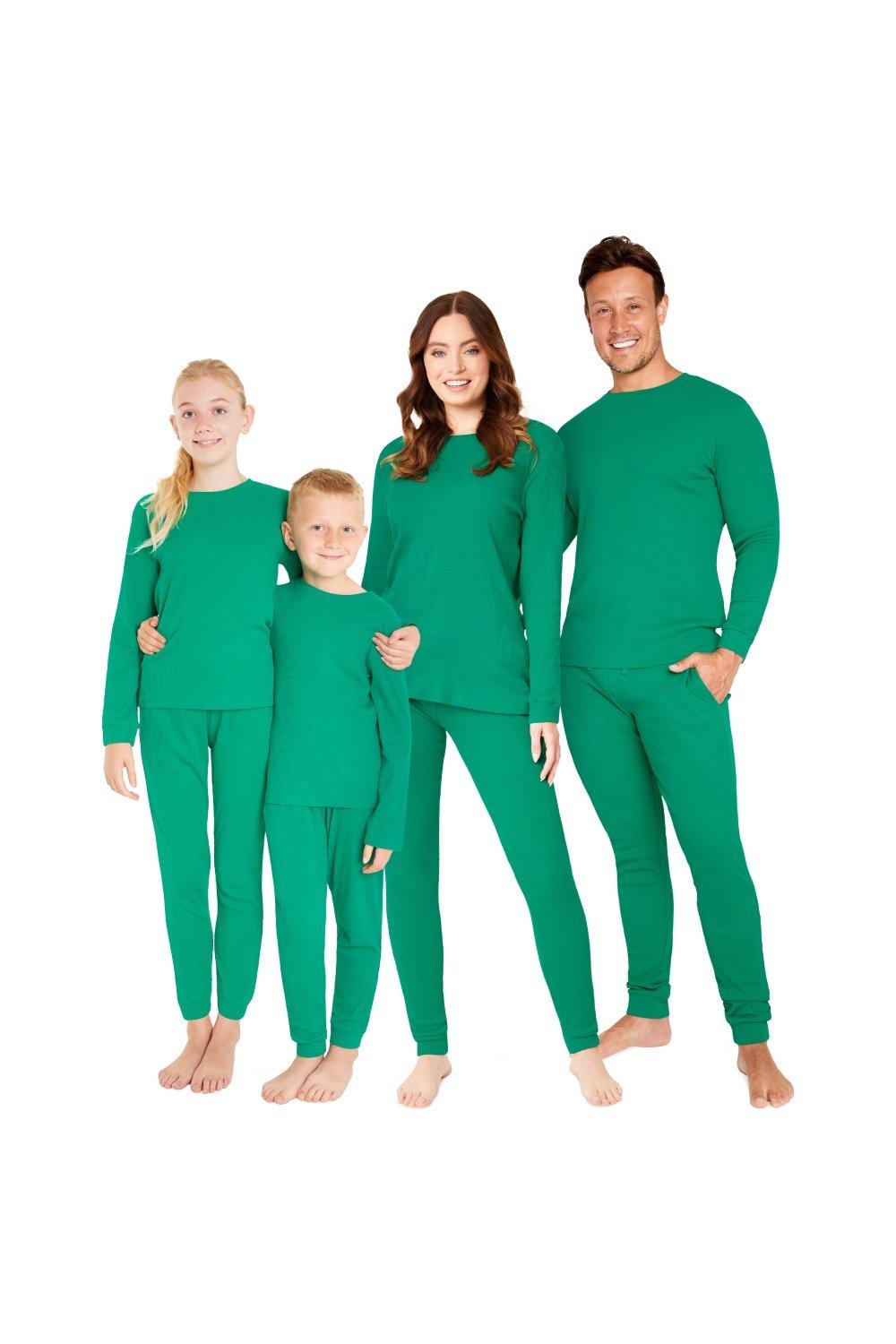 Длинный пижамный комплект в рубчик CityComfort, зеленый