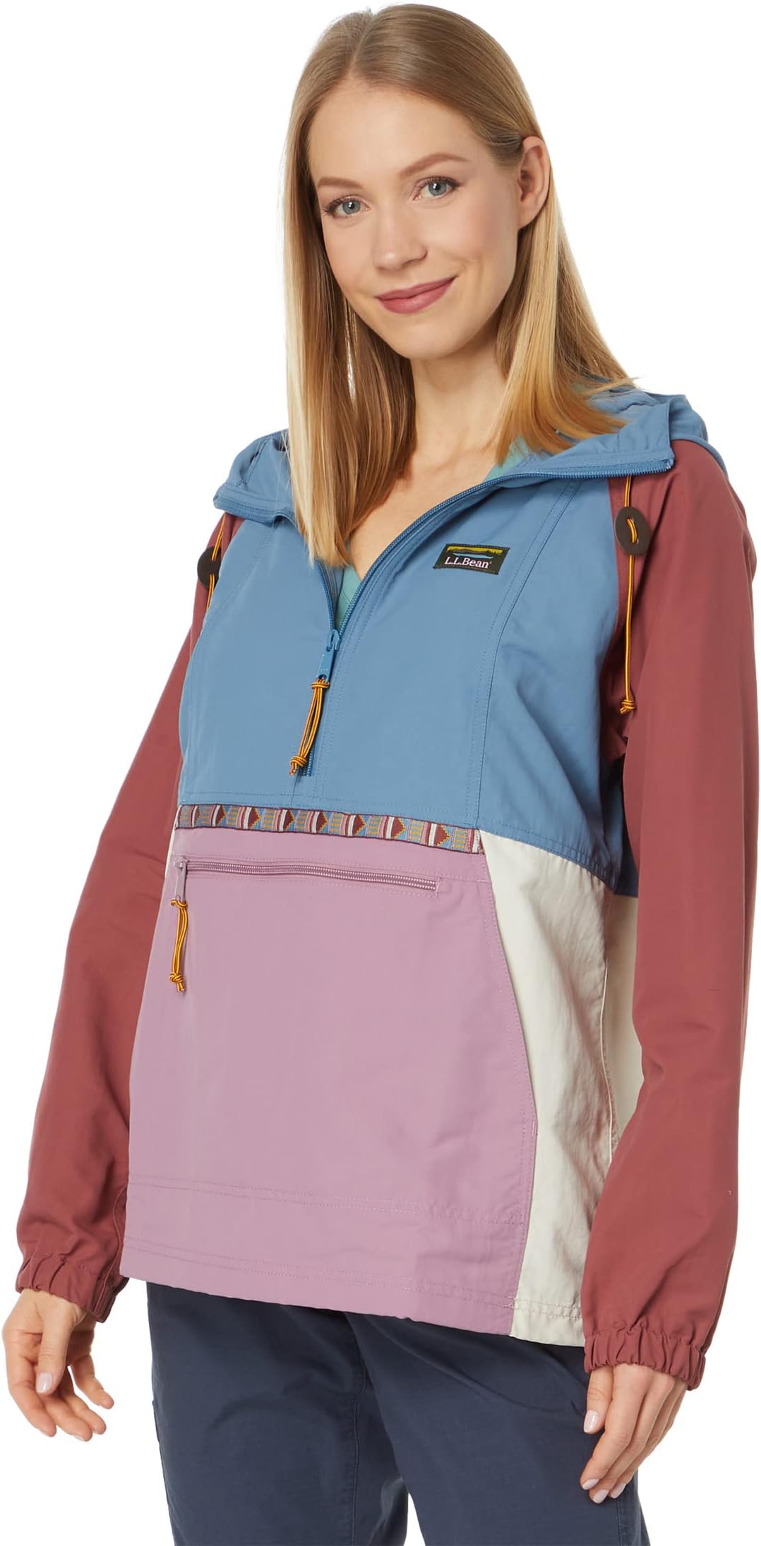 Куртка Petite Mountain Classic Anorak Multicolor L.L.Bean, цвет Bayside Blue/Iris Mauve