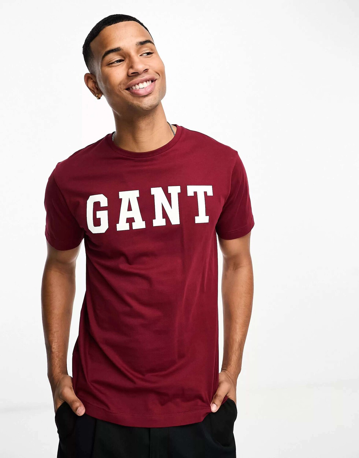 

Бордовая футболка с логотипом GANT varsity, Красный