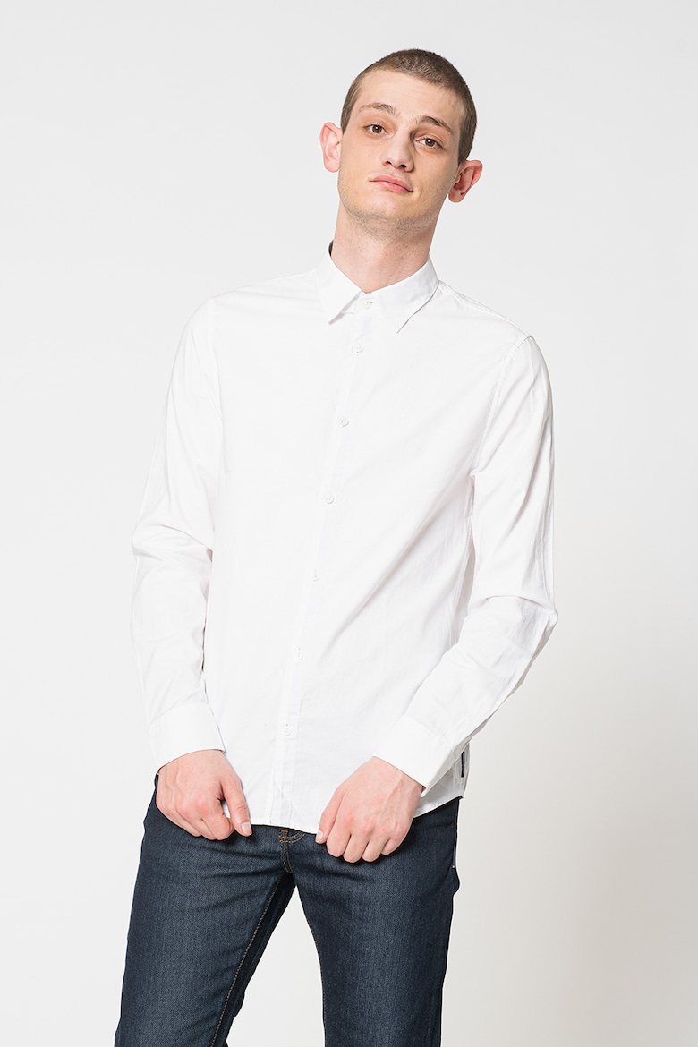 Приталенная рубашка из хлопка Armani Exchange, белый