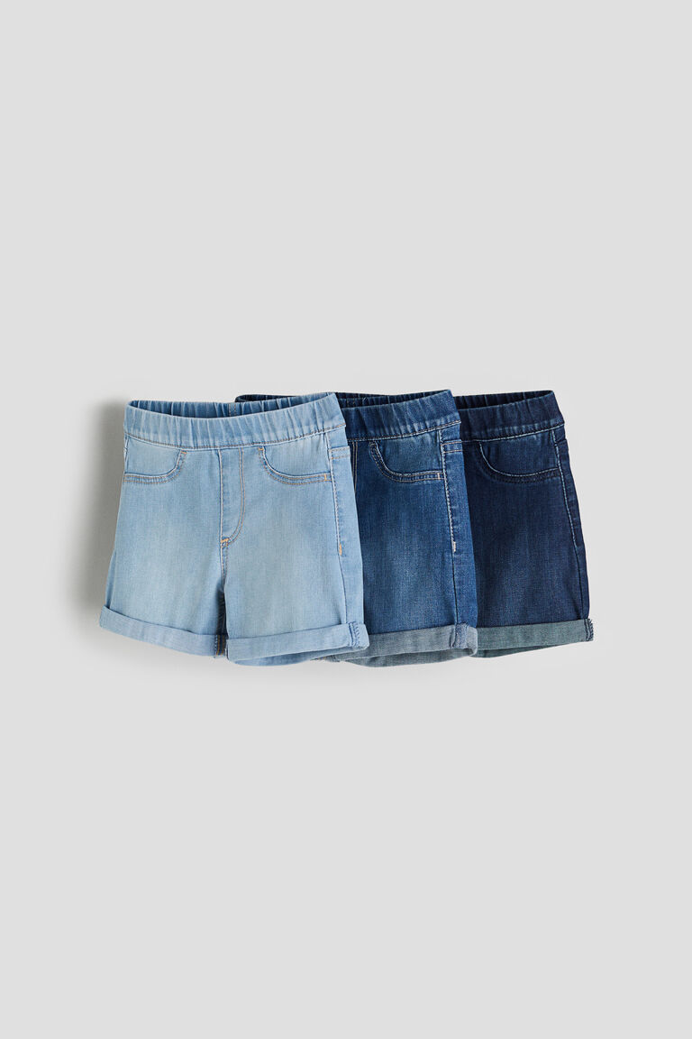 Комплект из трех джинсовых шорт H&M, синий комплект из трех джинсовых шорт h