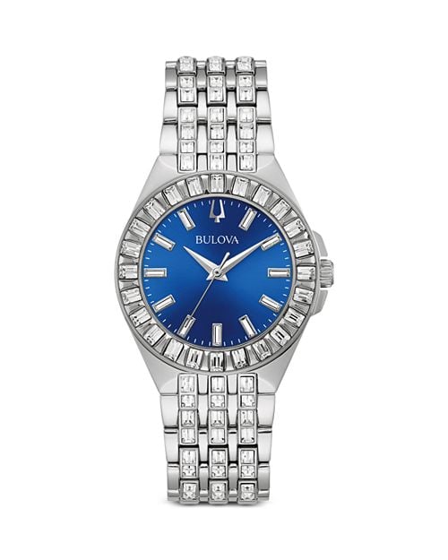 

Хрустальные часы, 32 мм Bulova, цвет Blue