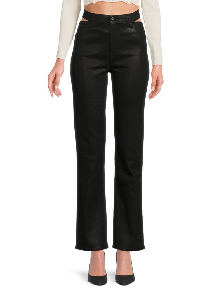 

Прямые джинсы Amelia с вырезом и покрытием Simkhai, цвет Coated Black
