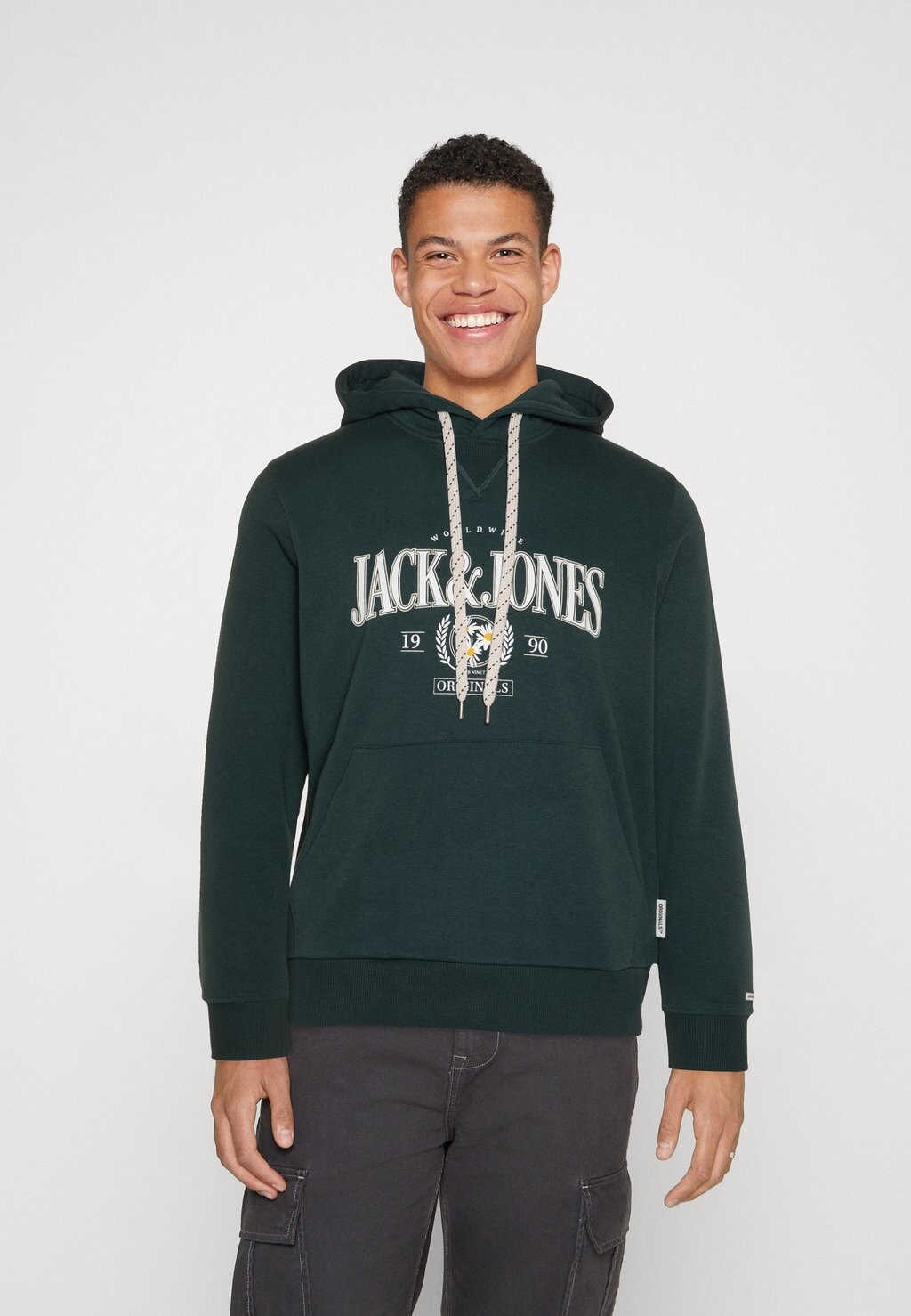 

Толстовка с капюшоном Jack & Jones Jorneukolln Crest Hood, волшебный лес, Серый