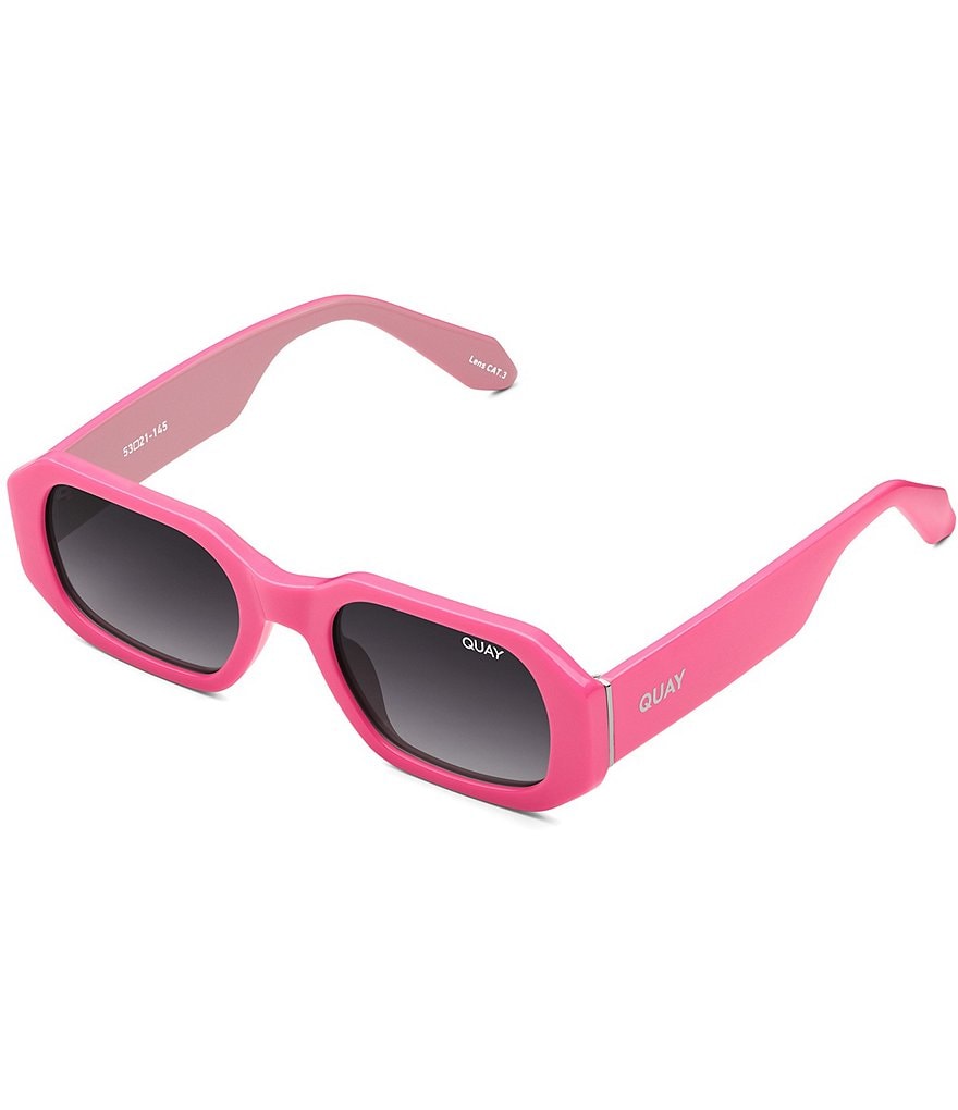 Женские квадратные поляризованные солнцезащитные очки Quay Australia Hyped Up 38 мм, розовый