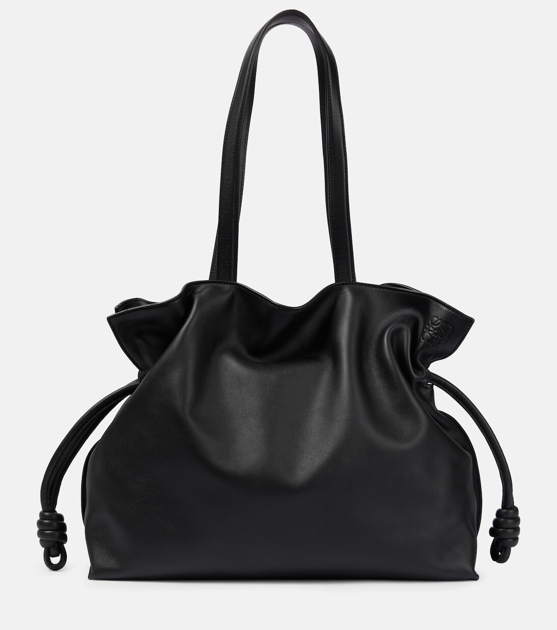 

Фламенко Большая кожаная сумка через плечо Loewe, черный