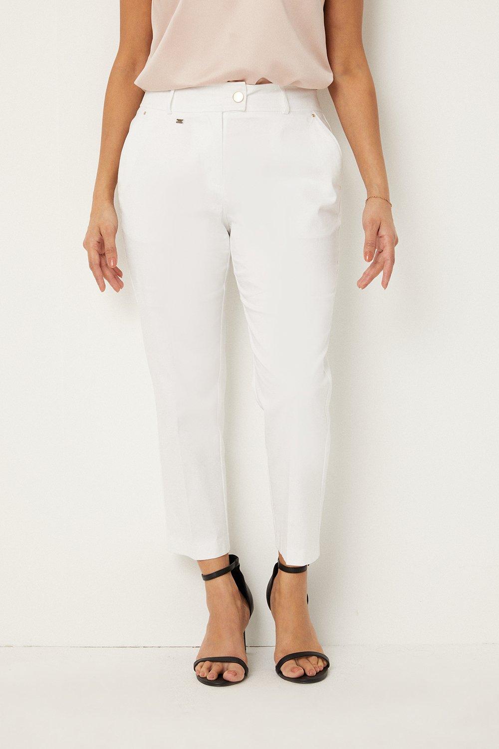Укороченные брюки стрейч для миниатюрных размеров Wallis, белый