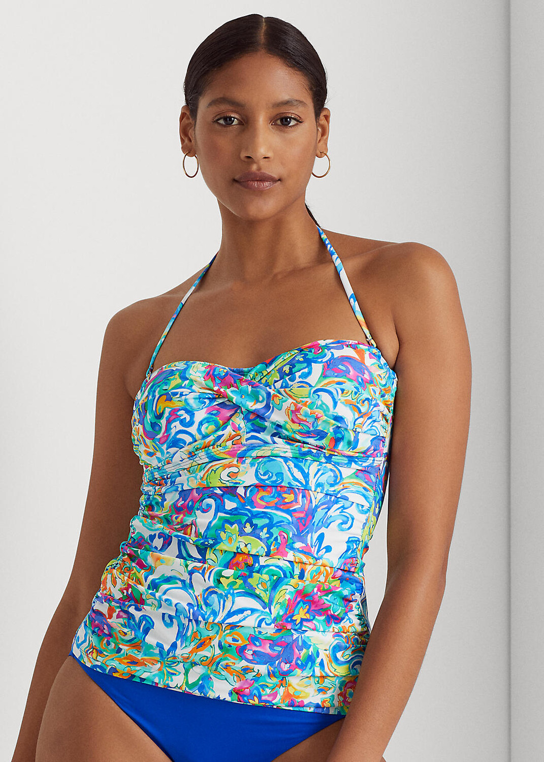 

Пейсли Twist-Front Bandeau Танкини