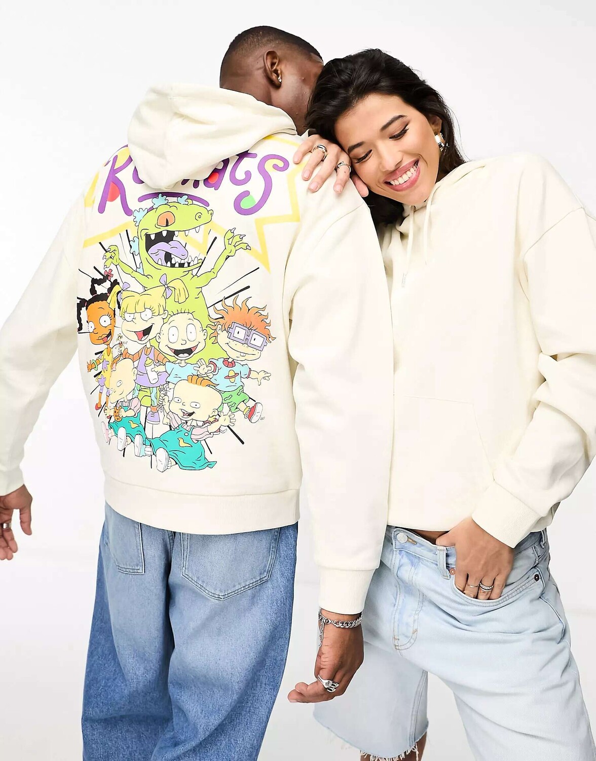 

Кремовое худи унисекс с лицензией ASOS, Бежевый
