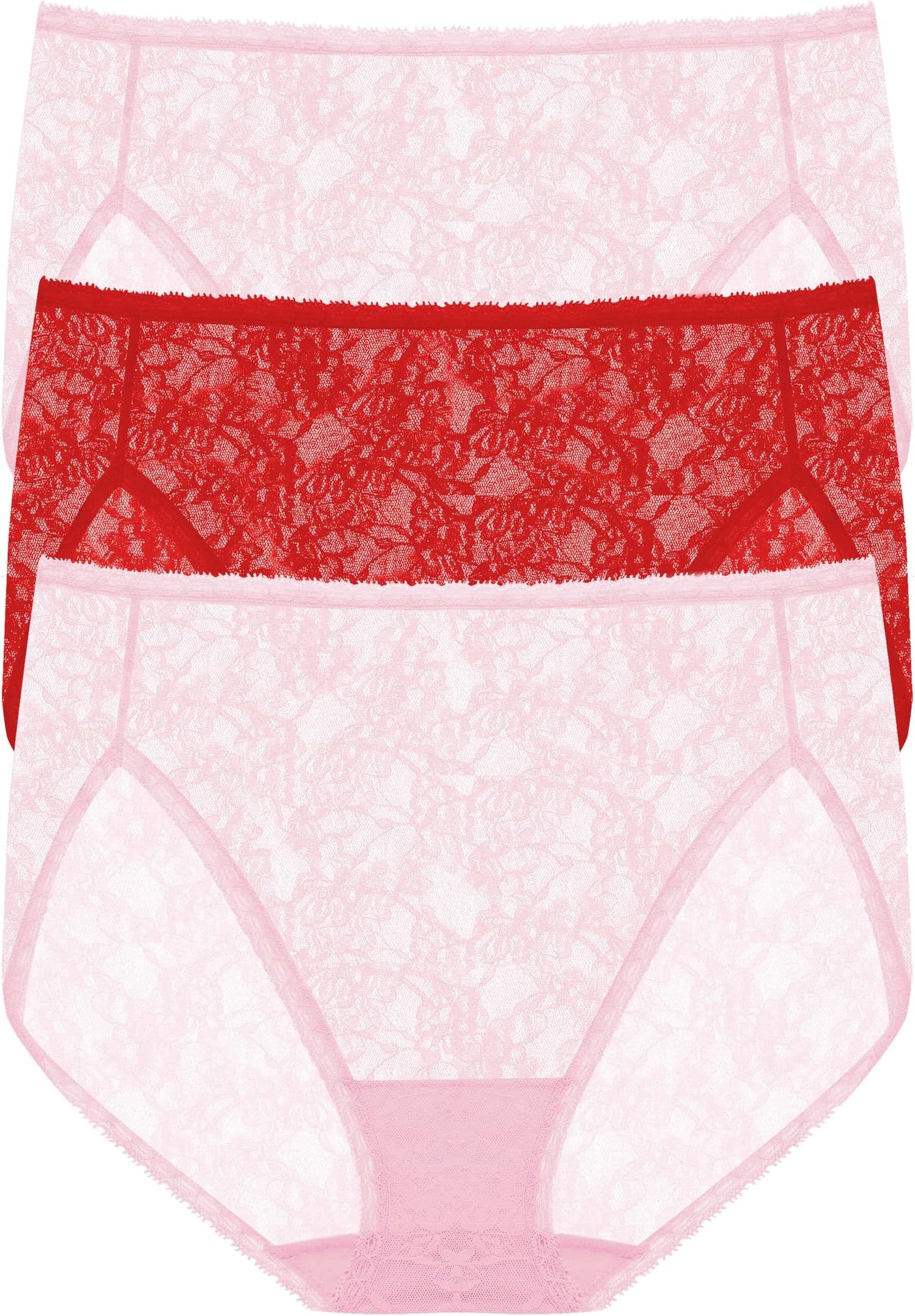 Blisss Allure French Cut, 3 шт. Natori, цвет Pink Suede/Poinsettia/Pink Suede