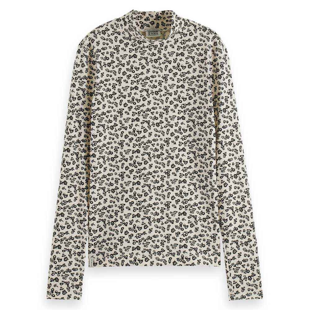

Футболка с длинным рукавом Scotch & Soda Allover Printed Slim Fit, бежевый
