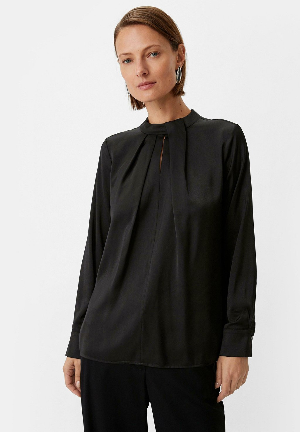 Блузка MIT FALTEN-DETAIL comma, цвет schwarz