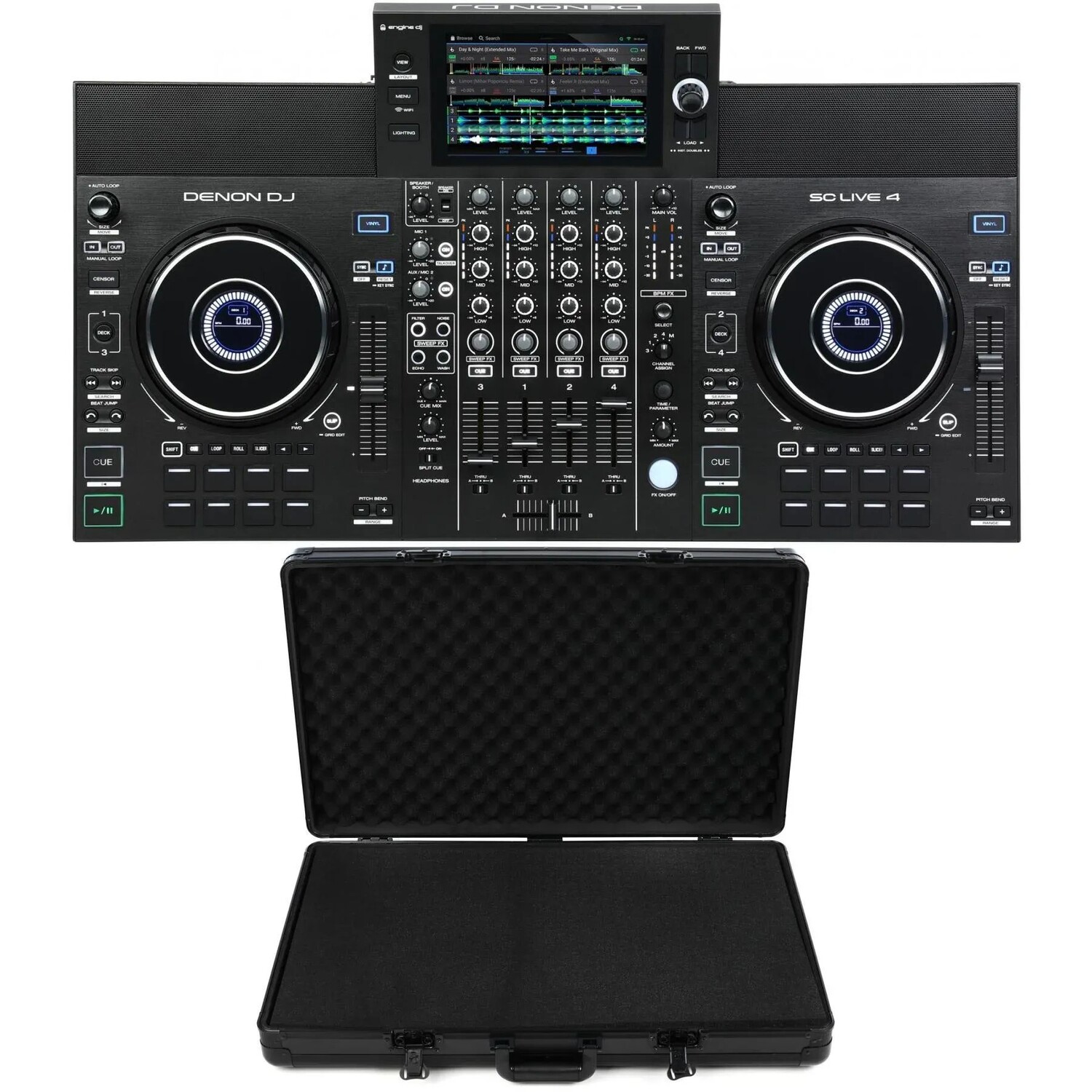 

Автономный DJ-контроллер Denon DJ SC Live 4 в чехле