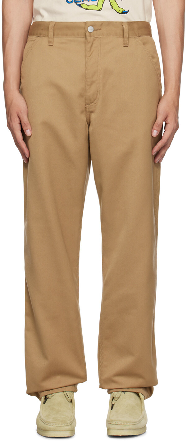 

Бежевые простые брюки Carhartt Work In Progress, Бежевый