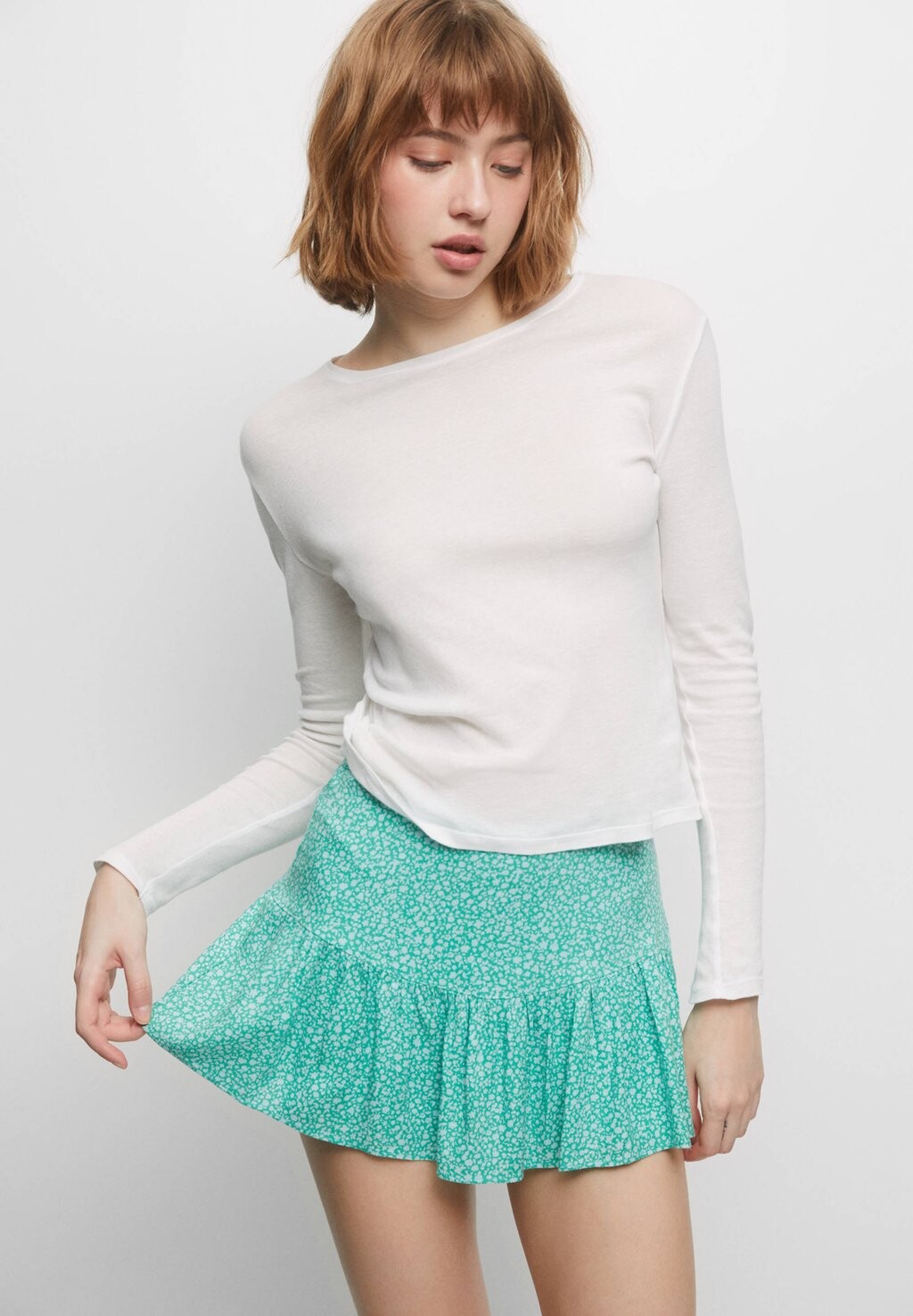 

Юбка А-силуэта PULL&BEAR, зеленый