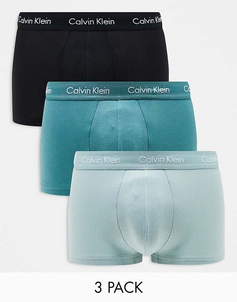 

Зеленые трусы-брифы с низкой посадкой Calvin Klein Cotton Stretch (3 шт.)