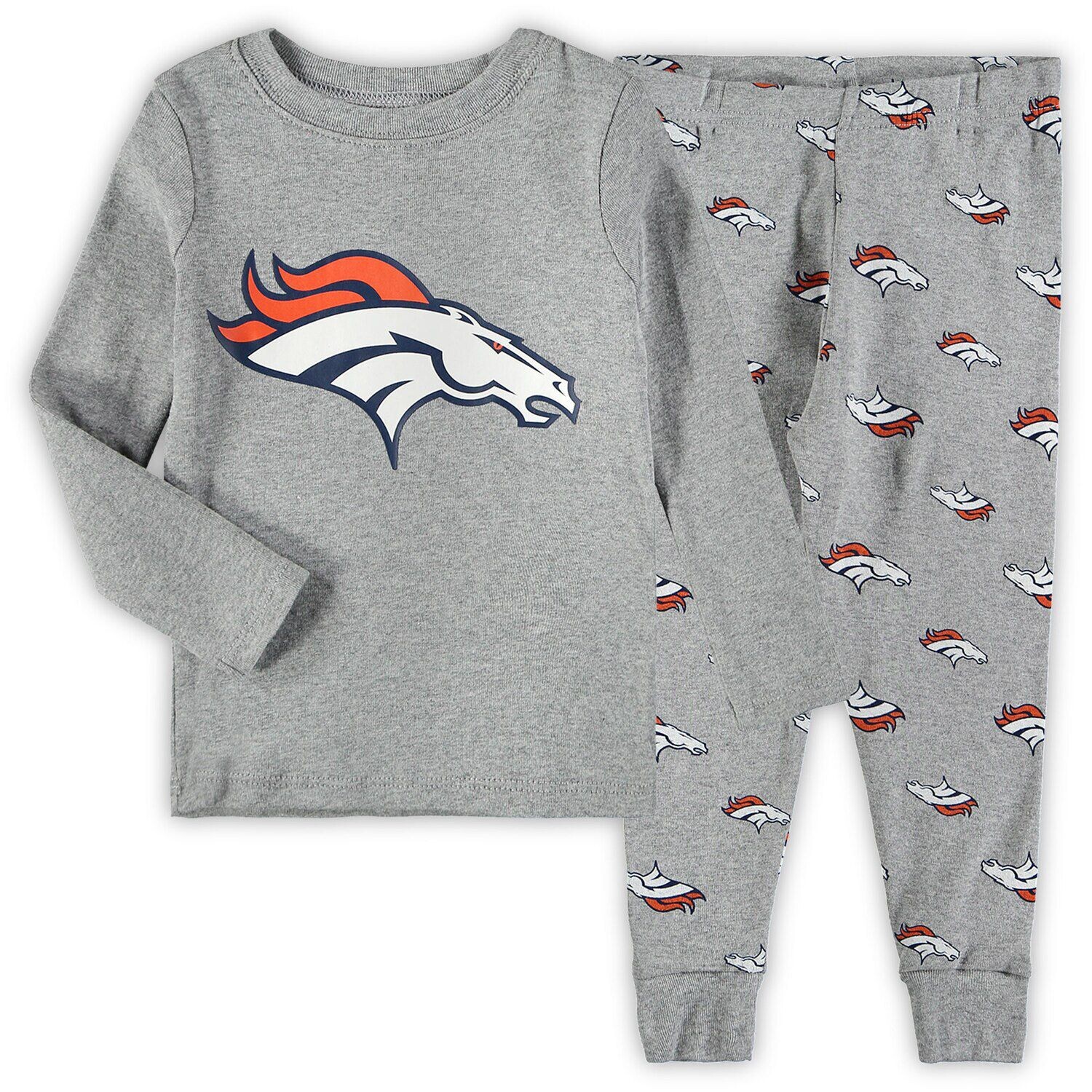 

Серый спальный комплект Denver Broncos с принтом для малышей Outerstuff
