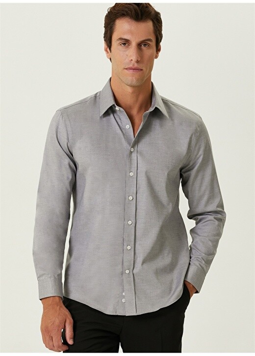 

Черная мужская рубашка Slim Fit с классическим воротником Network