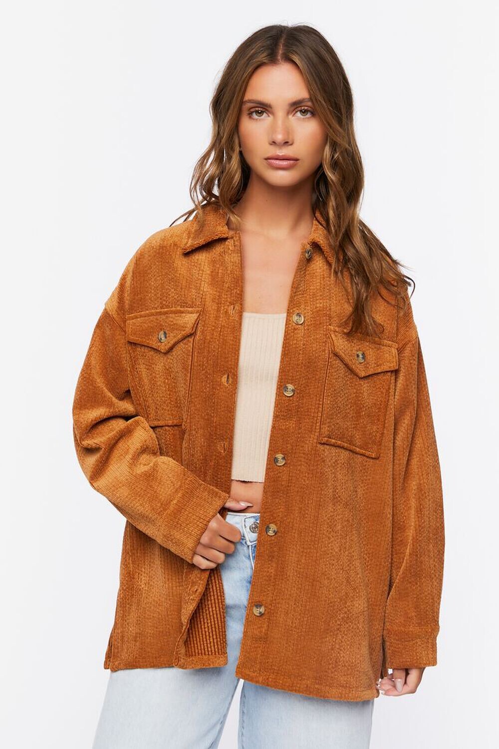 

Вельветовая куртка на пуговицах спереди Forever 21