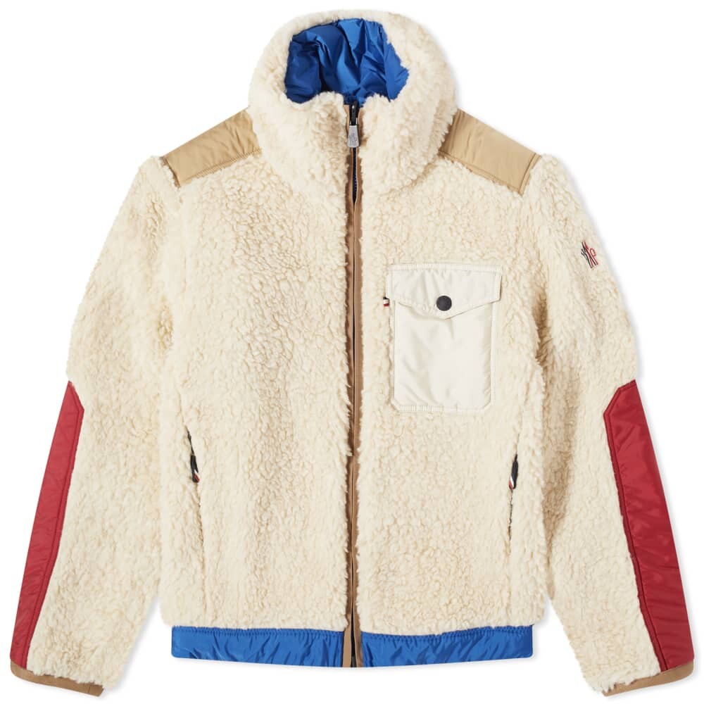 

Moncler Grenoble Plattiers Флисовый бомбер Тедди, белый