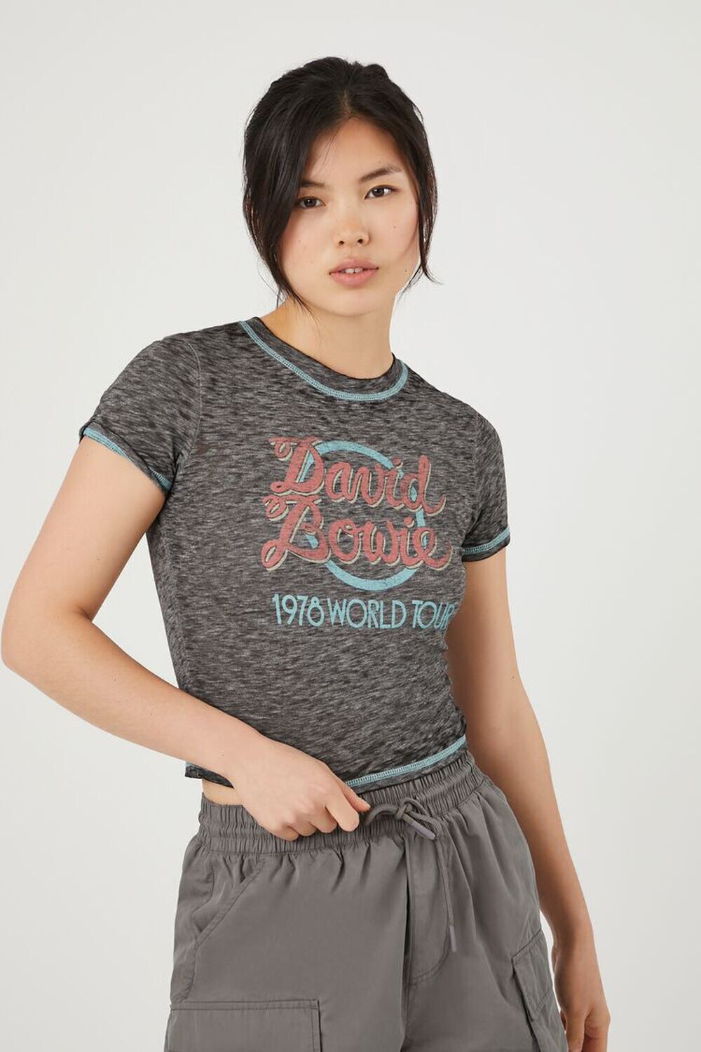 

Детская футболка с рисунком Дэвида Боуи Forever 21, угольный