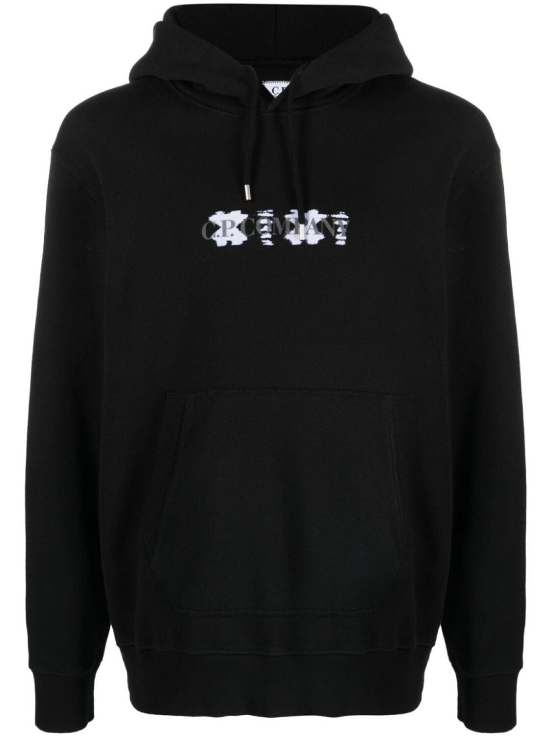 

C.P. Company logo-embroidered cotton hoodie, черный