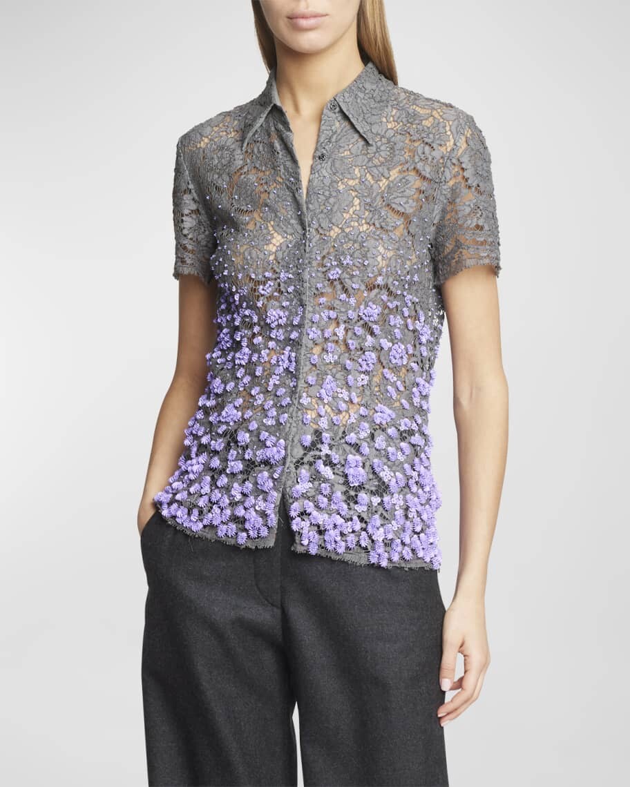 

Кружевная рубашка с вышивкой Cloudy Dries Van Noten