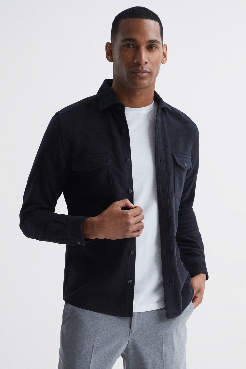 

Рубашка Miami с двумя карманами Reiss, синий