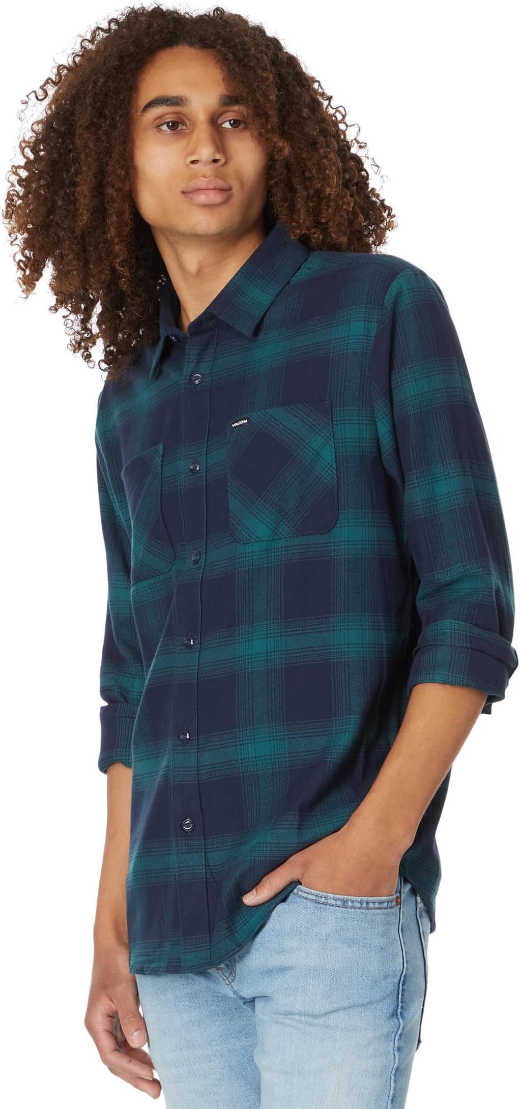 Рубашка Netastone Long Sleeve Flannel Volcom, цвет Navy 1