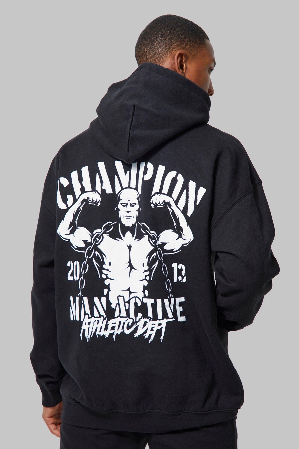 

Мужская худи oversize champion active Boohoo, черный