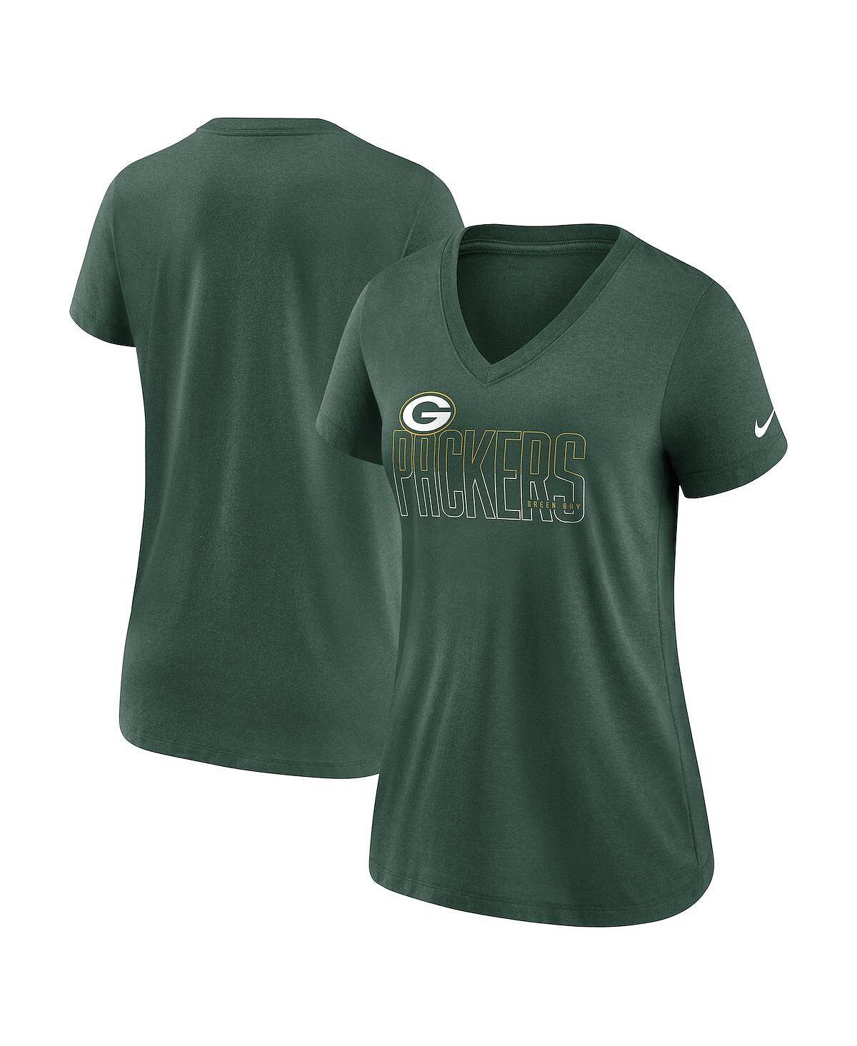 

Женская зеленая футболка с треугольным вырезом Green Bay Packers Lock Up Tri-Blend Nike