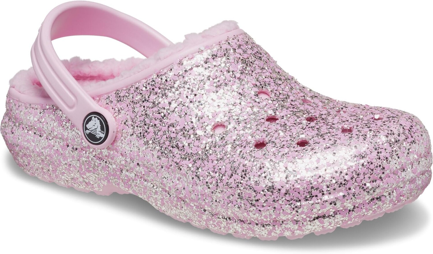 

Сабо Classic Lined Glitter Clog Crocs, цвет Flamingo
