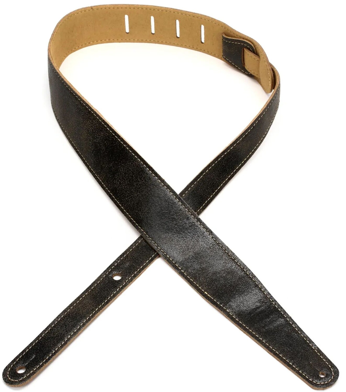 

Ремешок для гитары LM Products Relic Leather шириной 2,375 дюйма — черный