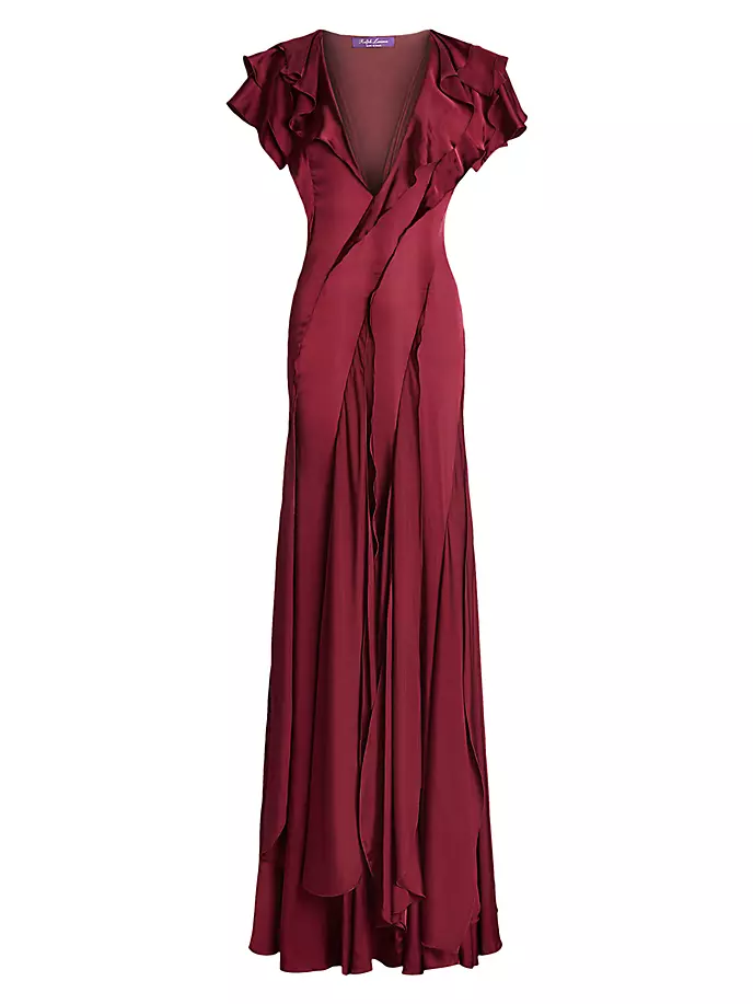 

Коктейльное платье с драпировкой Josef Ralph Lauren Collection, малиновый
