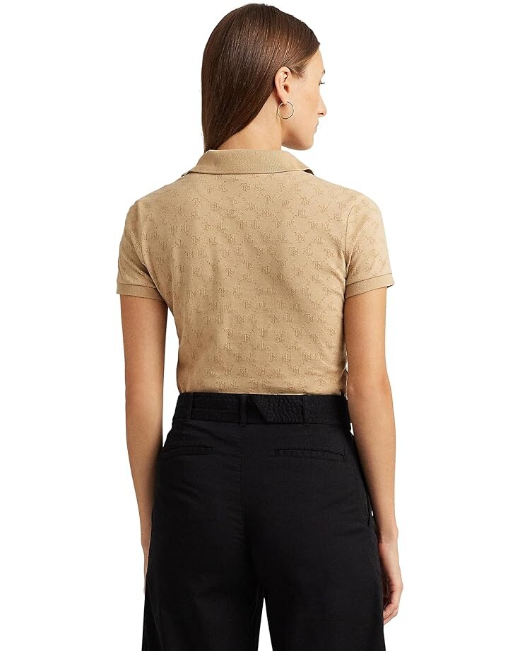 

Поло LAUREN Ralph Lauren Logo Jacquard Polo Shirt, цвет Birch Tan