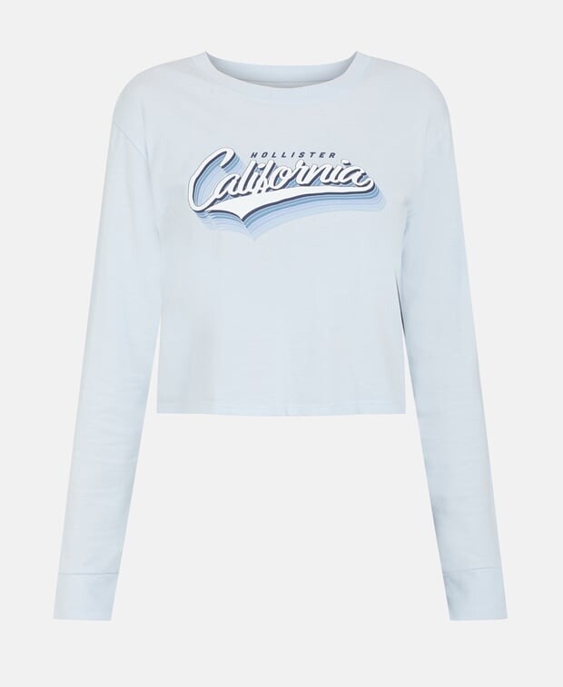 

Топ с длинными рукавами Hollister, светло-синий