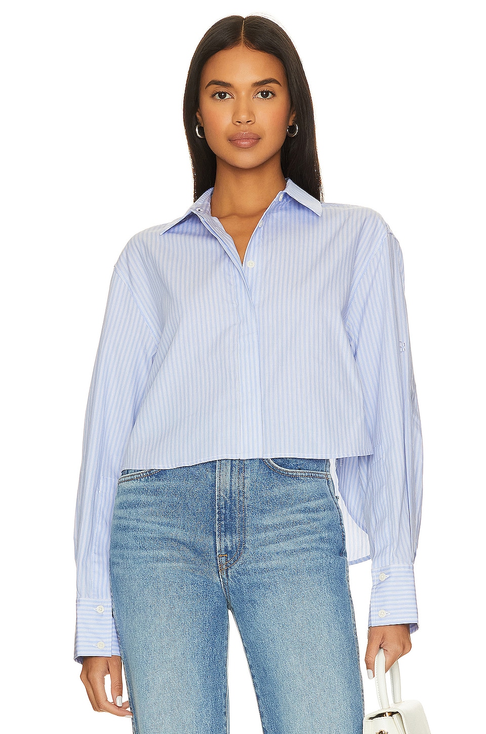 

Рубашка SIMKHAI Renata Cropped Button Down, цвет Stripe