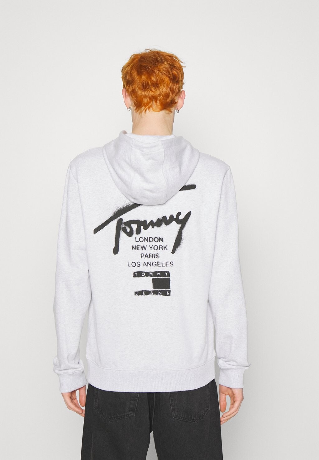 

Толстовка на молнии Spray Paint Hoodie Tommy Jeans, цвет silver grey