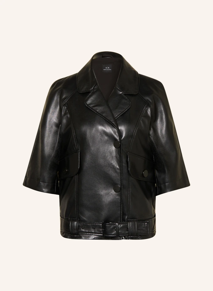 

Куртка из искусственной кожи с рукавами 3/4 Armani Exchange, черный
