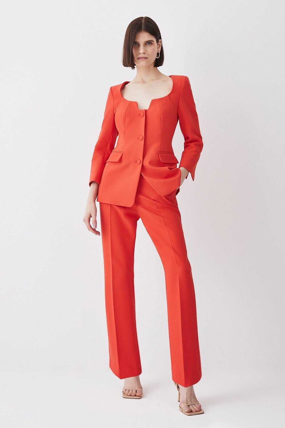 

Прямые брюки чистого кроя Karen Millen, розовый