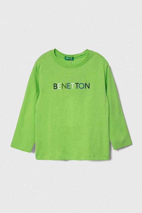 

United Colors of Benetton Детская хлопковая футболка с длинными рукавами, зеленый