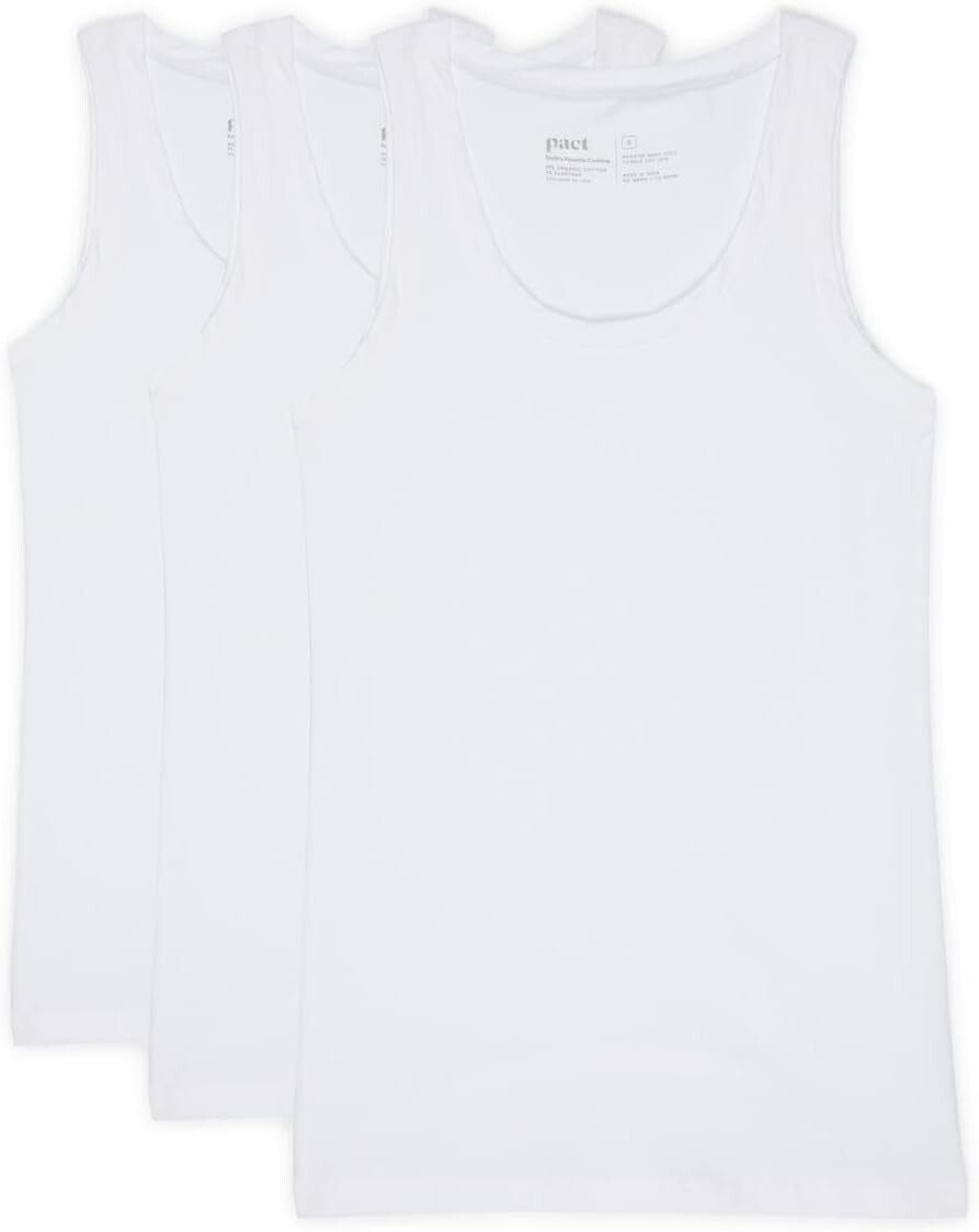 

Майка Stretch-Fit Tank 3-Pack PACT, белый