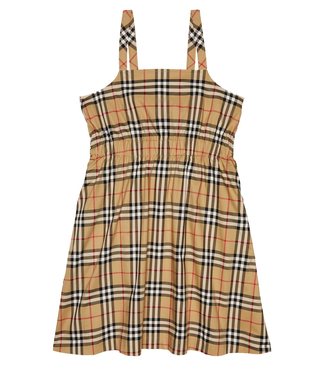 

Платье из смесового хлопка в клетку Vintage Check Burberry, бежевый