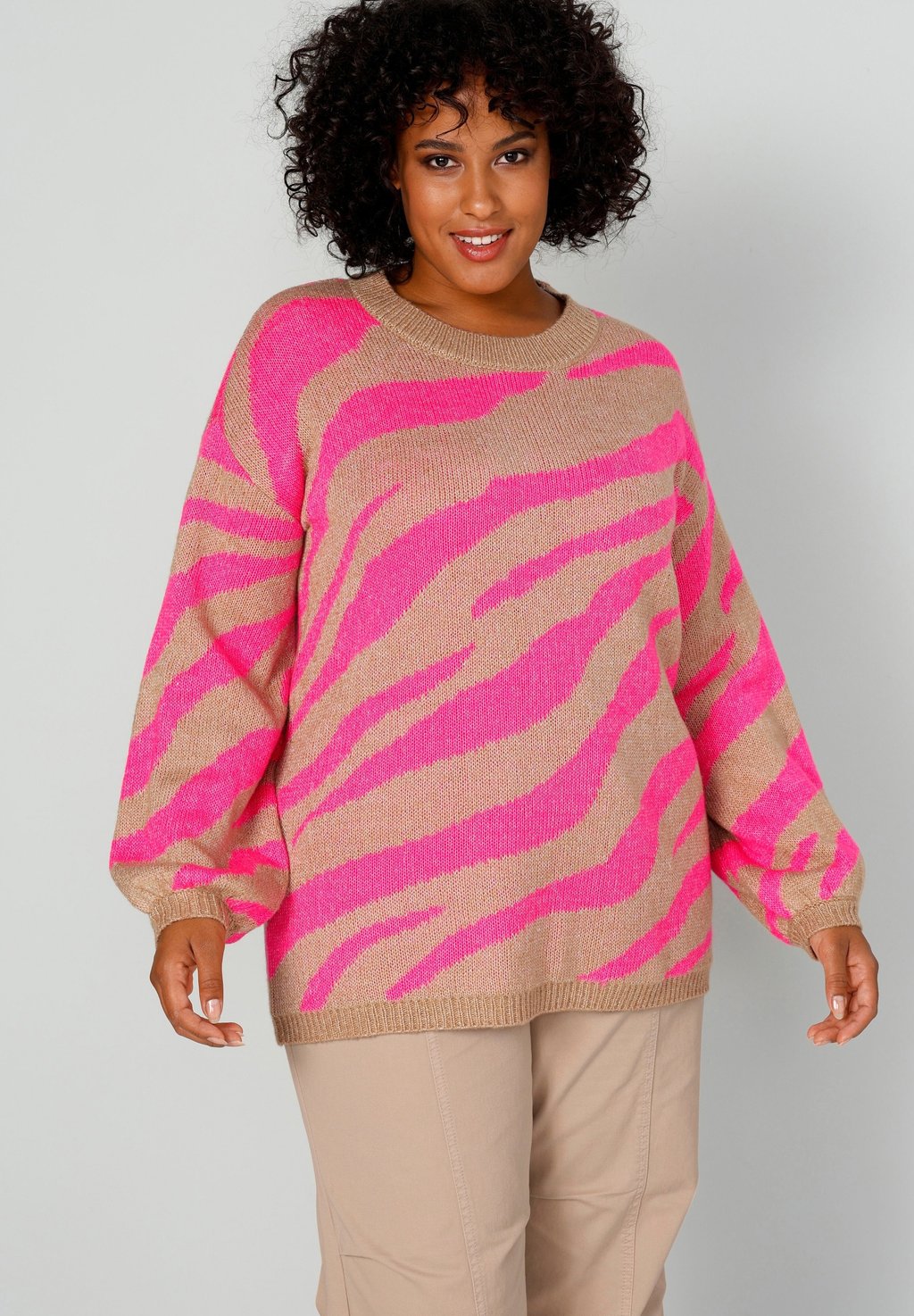 Вязаный свитер ZEBRAMUSTER RUNDHALS LANGARM Angel of Style, цвет hibiskuspink цена и фото