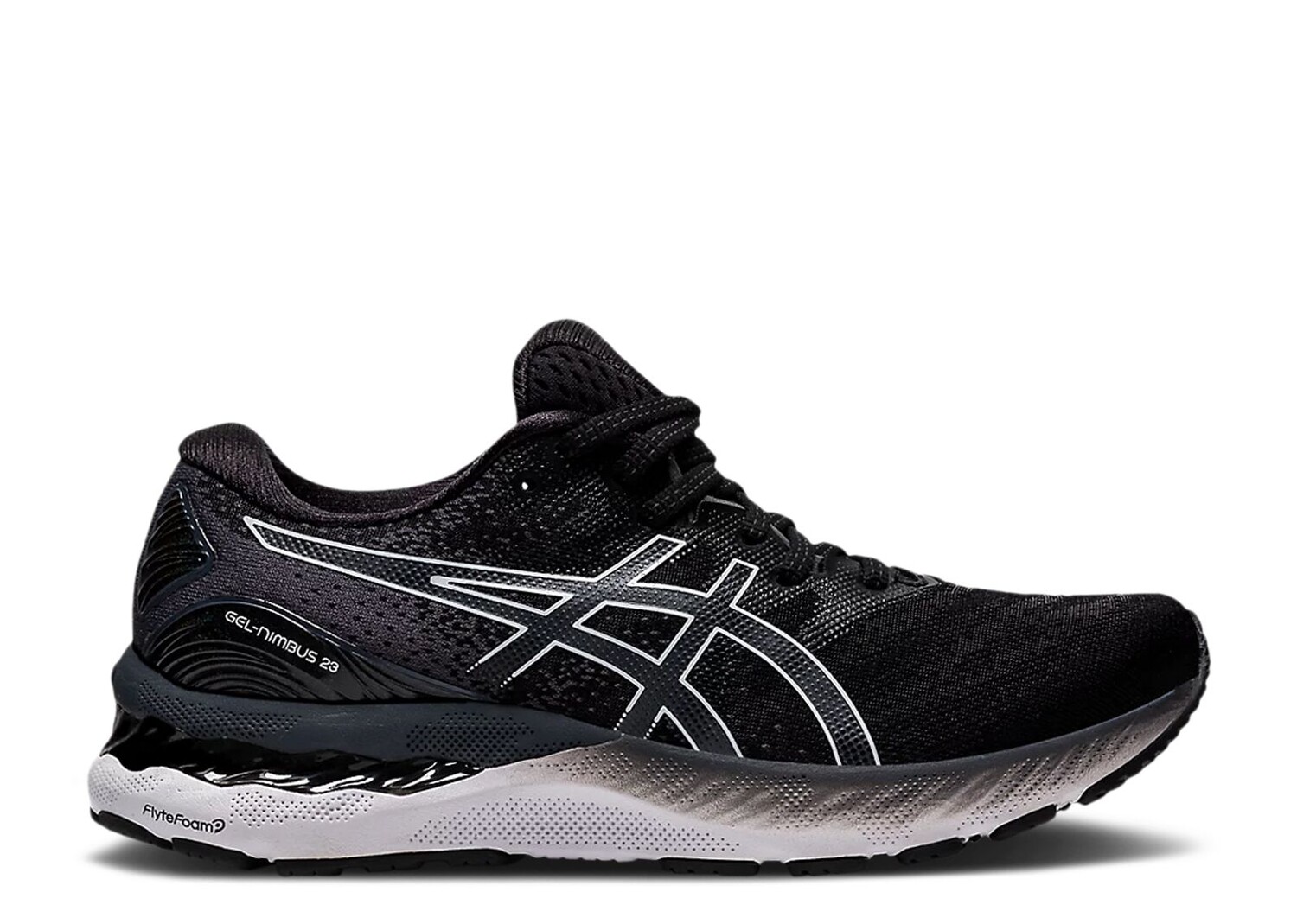 Кроссовки ASICS Wmns Gel Nimbus 23 Wide 'Black White', черный кроссовки gel nimbus 23 black white asics черный