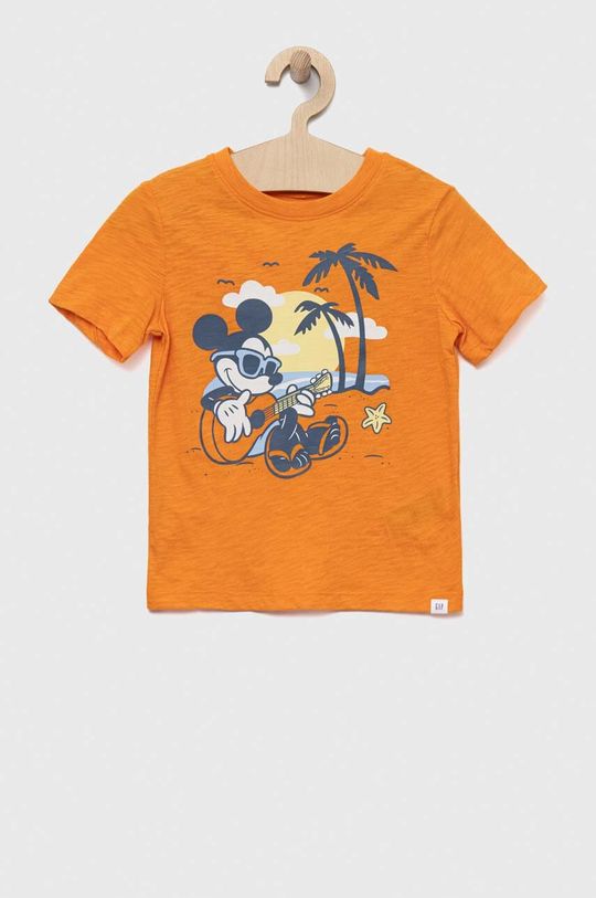 Хлопковая футболка детская для Диснея Gap, оранжевый